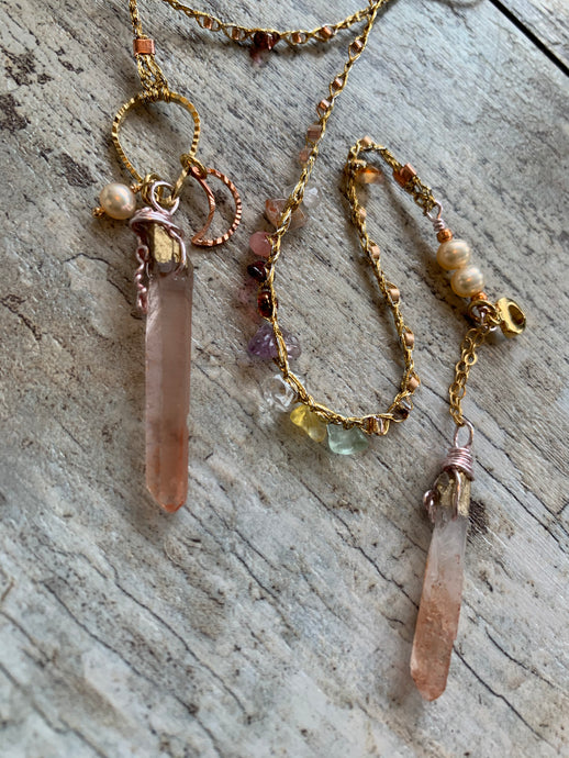 Rose Quartz Adjustable Necklace