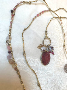 Ruby Necklace with Gold Tussle