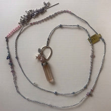 Rose Quartz Silver Necklace with Tassel