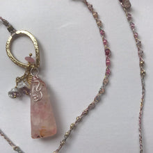 Pink or Blue Agate Necklace with Quartz