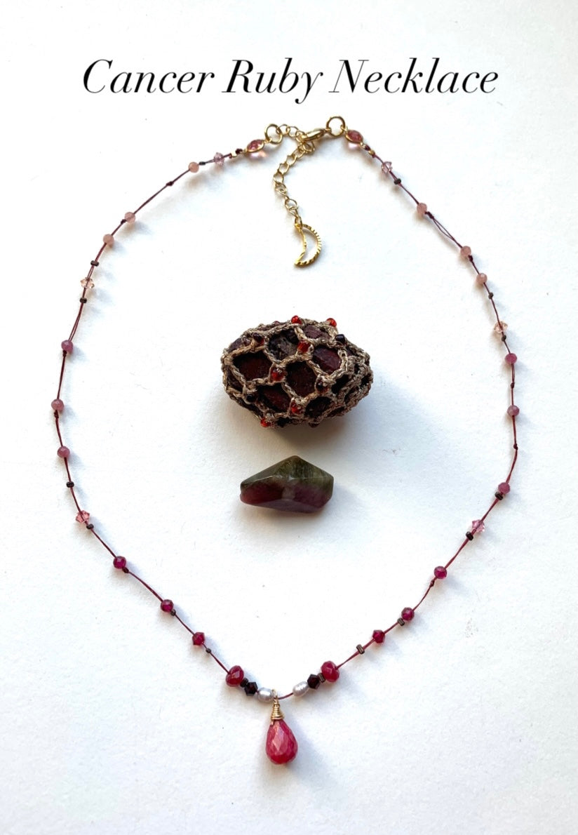 Cancer necklace with Ruby