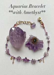 Aquarius bracelet with Amethyst