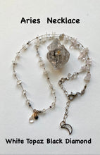 Aries White Topaz Necklace w/Black Diamond