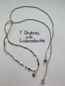 Labradorite teardrop adjustable choker