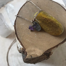 Yellow Agate Pendant Necklace
