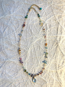 7Chakras Gold Necklace with Birthstone