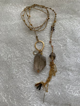 Smoky Quartz Necklace with Gold Tassel