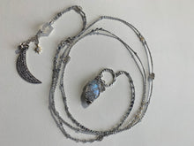 Moonstone Necklace with White Topaz