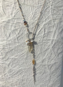 Citrine Necklace with Silver Tassel