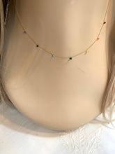 Dainty necklace with 7 chakras crystals