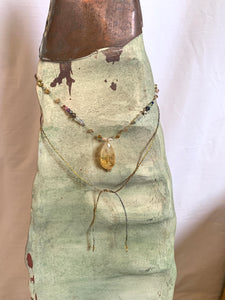 Adjustable necklace with Citrine