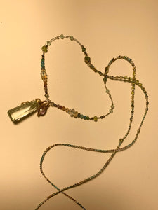 Green Amethyst 7chakras adjustable necklace