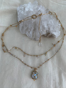 Moonstone Crochet-Wrapped Necklace