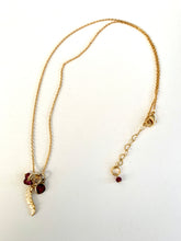 Garnet Feather Necklace