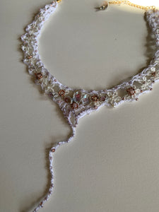 Floral Lace Lariat with Pearls